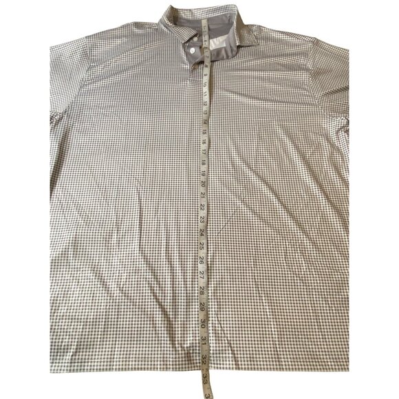 Vansport Mens 2X Gray/White Checkered Polo Shirt Polyester/Spandex Blend Lock Pe - Picture 8 of 11